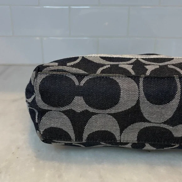 Coach Y2K Vintage Denim Jacquard Signature Stripe Tote